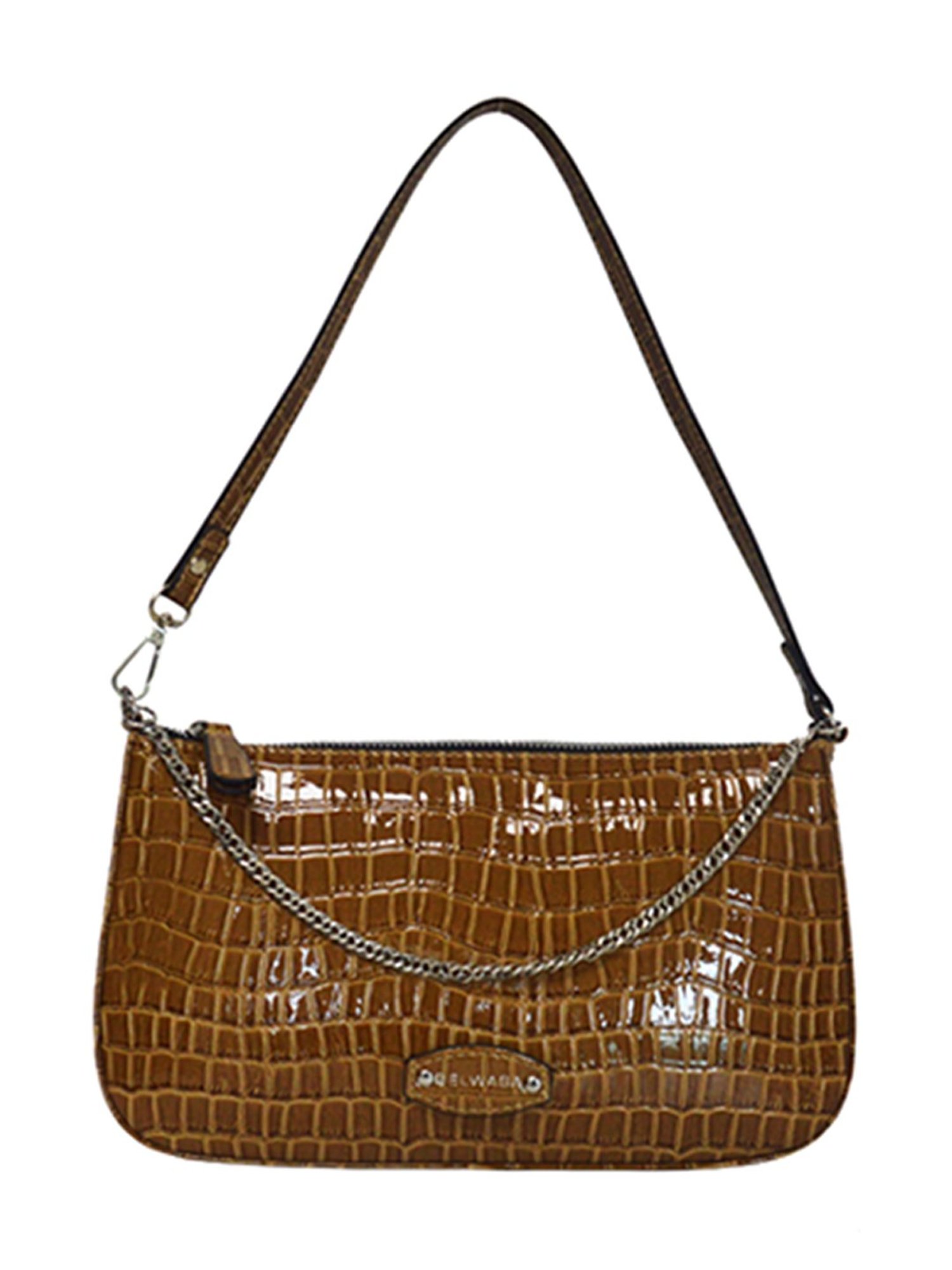 BELWABA Beige Textured Medium Shoulder Bag