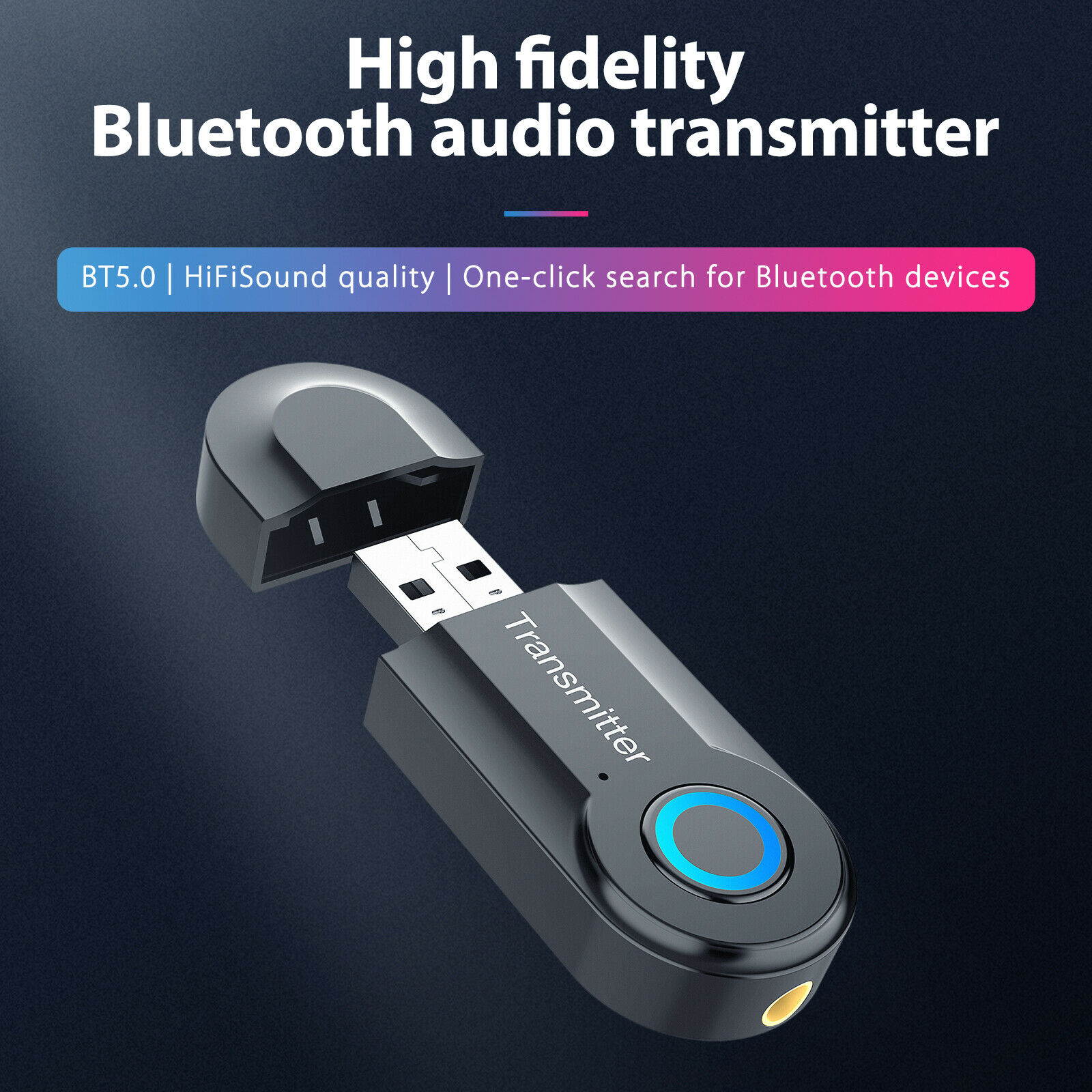 Wireless Bluetooth V5.0 Transmitter For TV Phone PC Stereo Audio Music Adapter