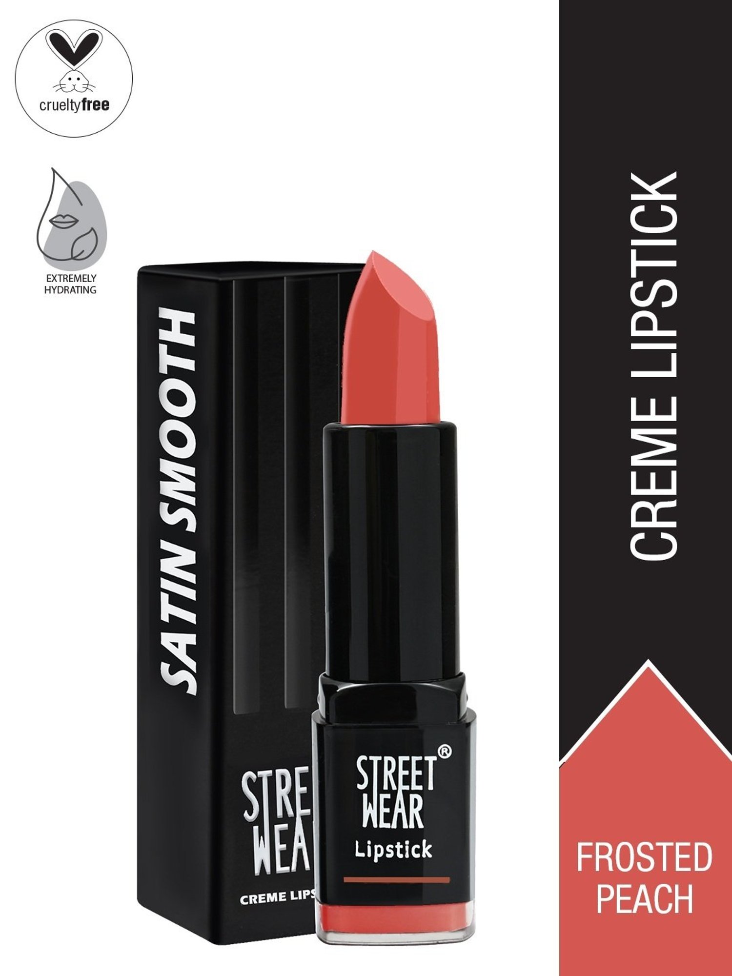 Street Wear Satin Smooth Lipstick Frosted Peach - 4.2 gm