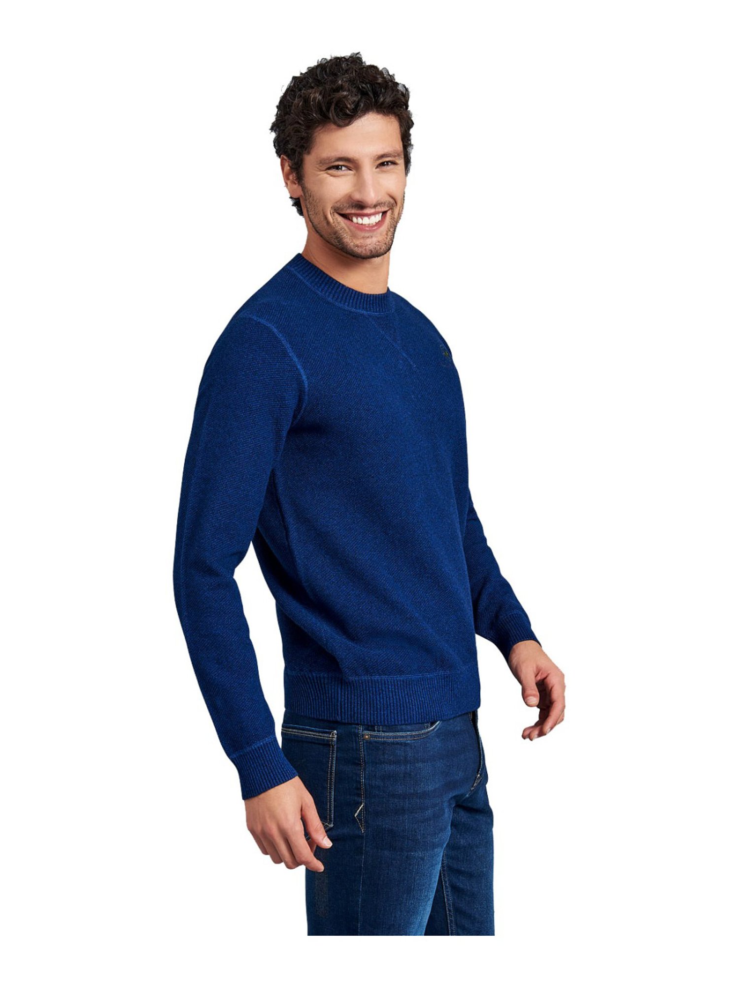 Beverly Hills Polo Club Navy Cotton Regular Fit Sweater