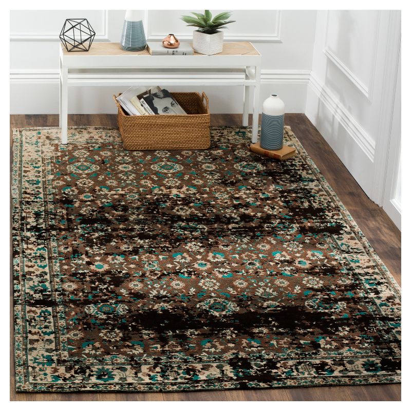 Teal/Beige Botanical Loomed Accent Rug - (3'X5') - Safavieh