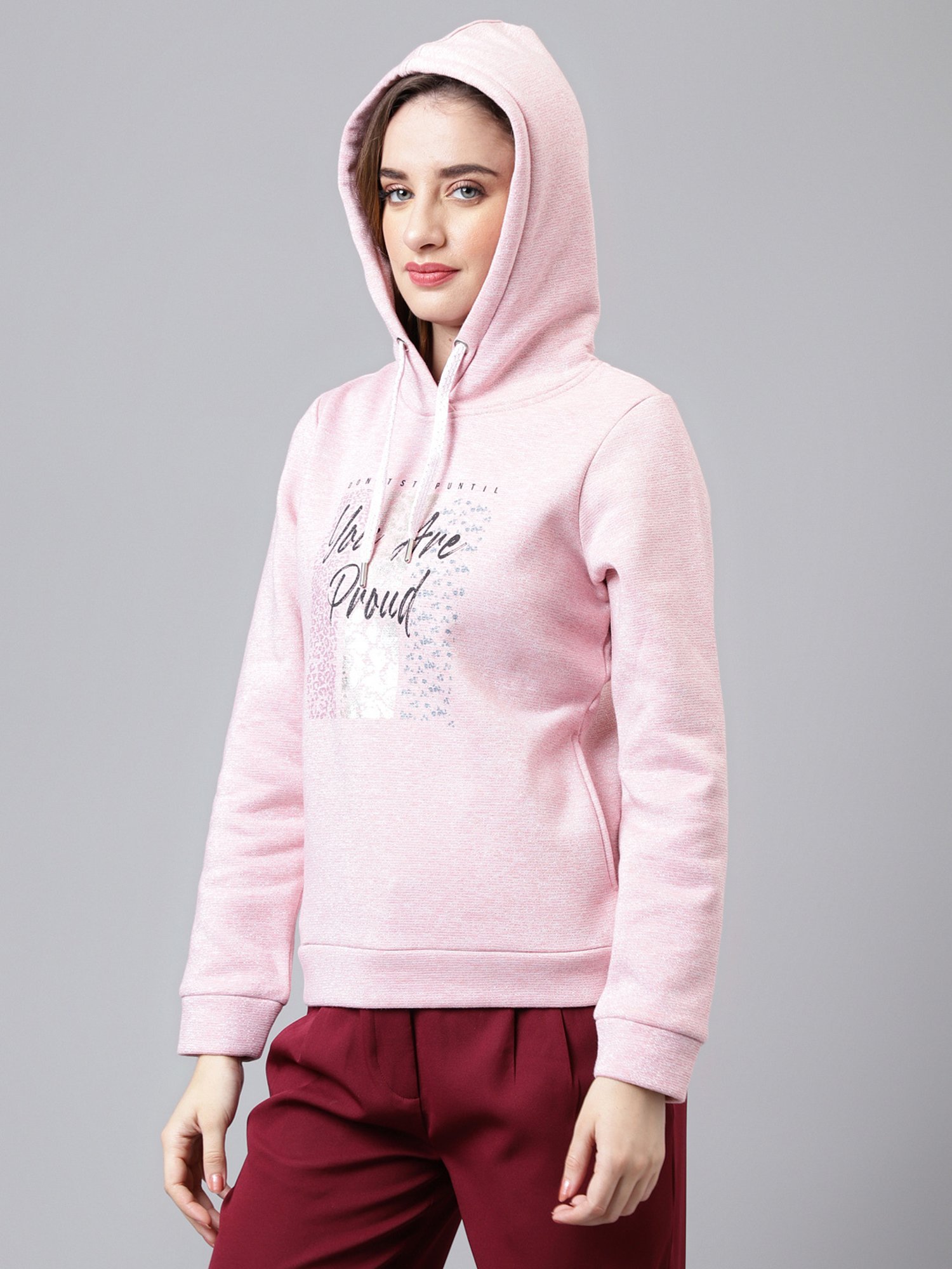 Latin Quarters Pink Graphic Print Hoodie