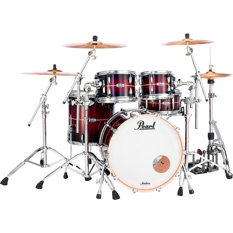 Pearl Masters Maple 4-Piece Shell Pack Natural Banded Redburst