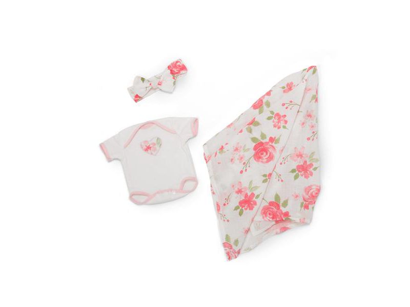 Paradise Galleries Newborn Baby Doll 16 inch Reborn Preemie, Swaddlers: Rose Petal, Safety Tested for 3+, 4-Piece Set