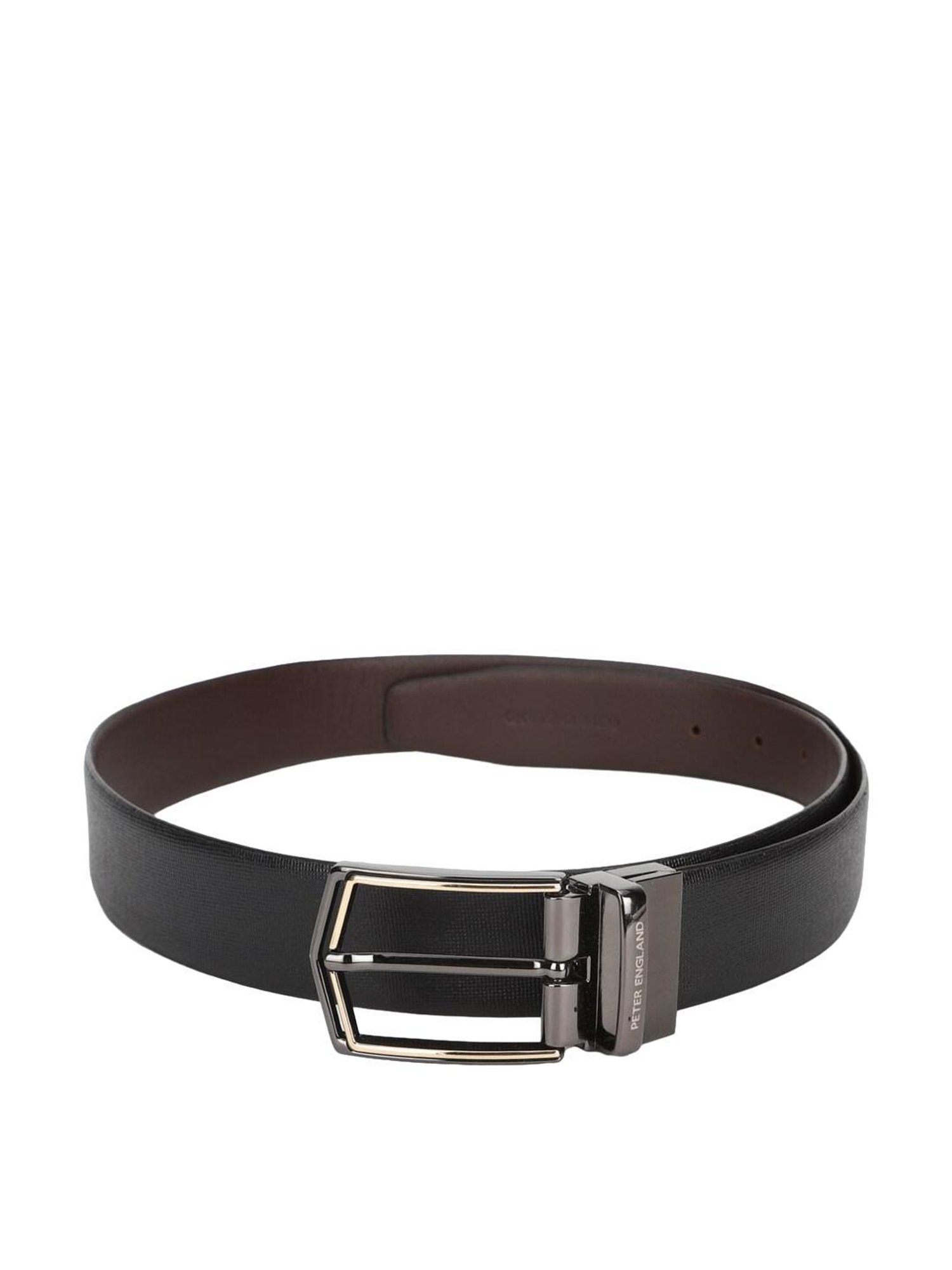 Crusset Black Leather Formal Belt for Men