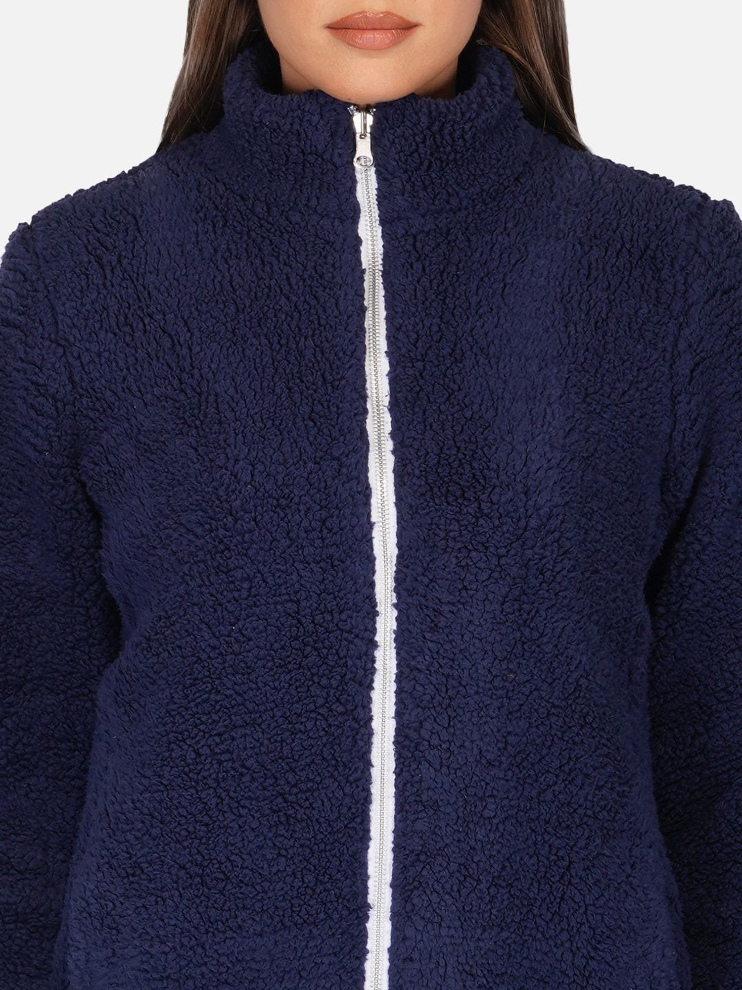 PURYS Navy High Neck Jacket