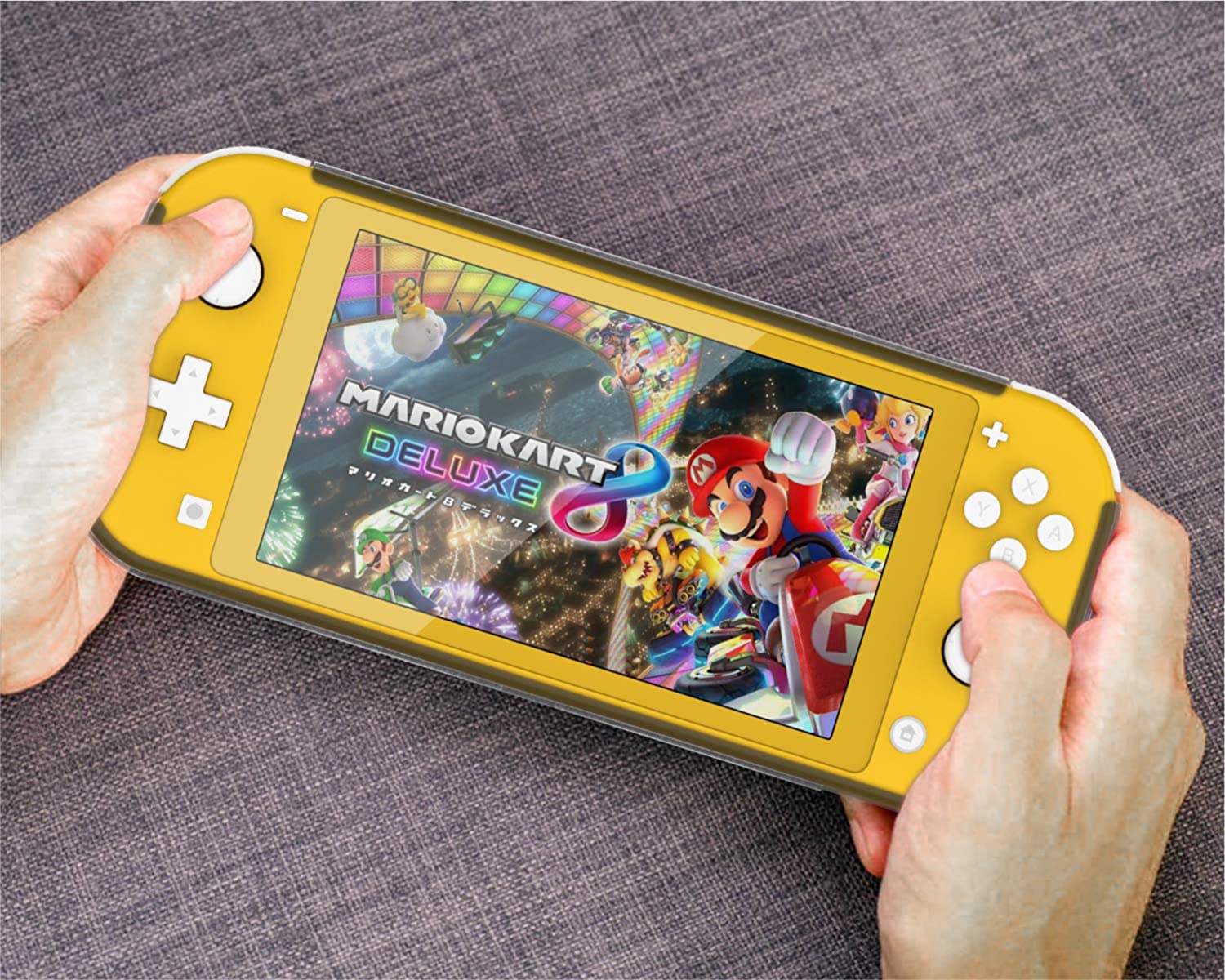 Case for Nintendo Switch Lite, HEYSTOP PC Clear Protective Case Cover for Nintendo Switch Lite with Switch Lite Tempered Glass Screen Protector and Thumb Stick Caps(Black)