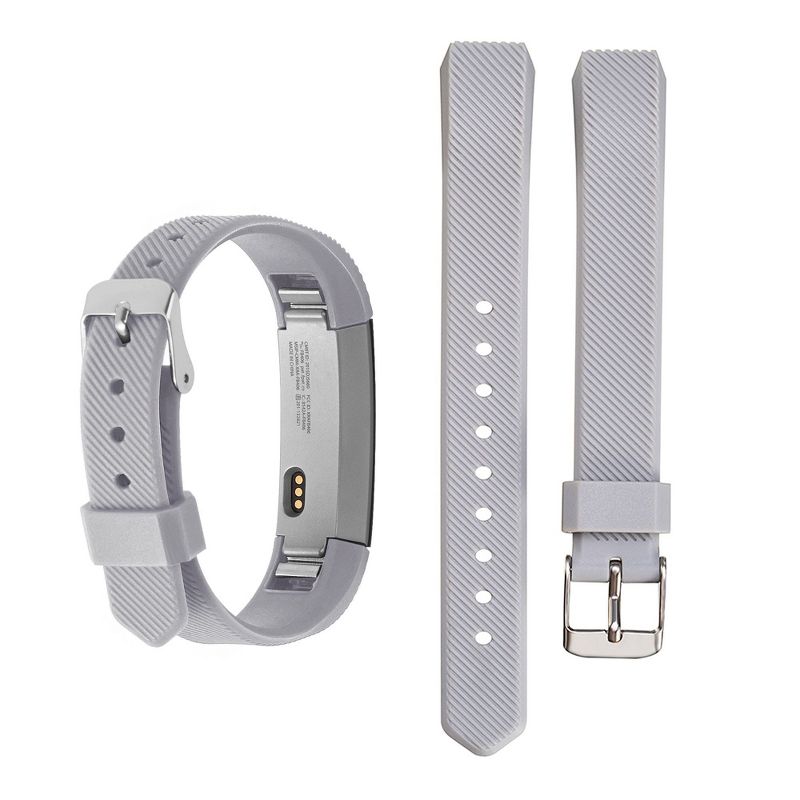 Zodaca Wristband w/Metal Buckle Clasp compatible with Fitbit Alta/Alta HR Replacement Band, Gray