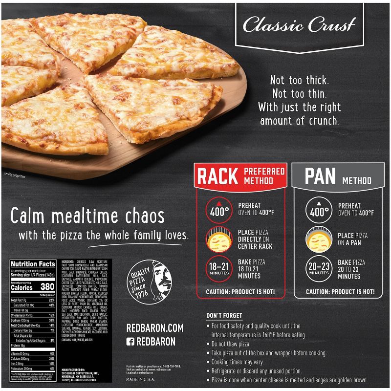 Red Baron Classic Four Cheese Frozen Pizza - 21.06oz