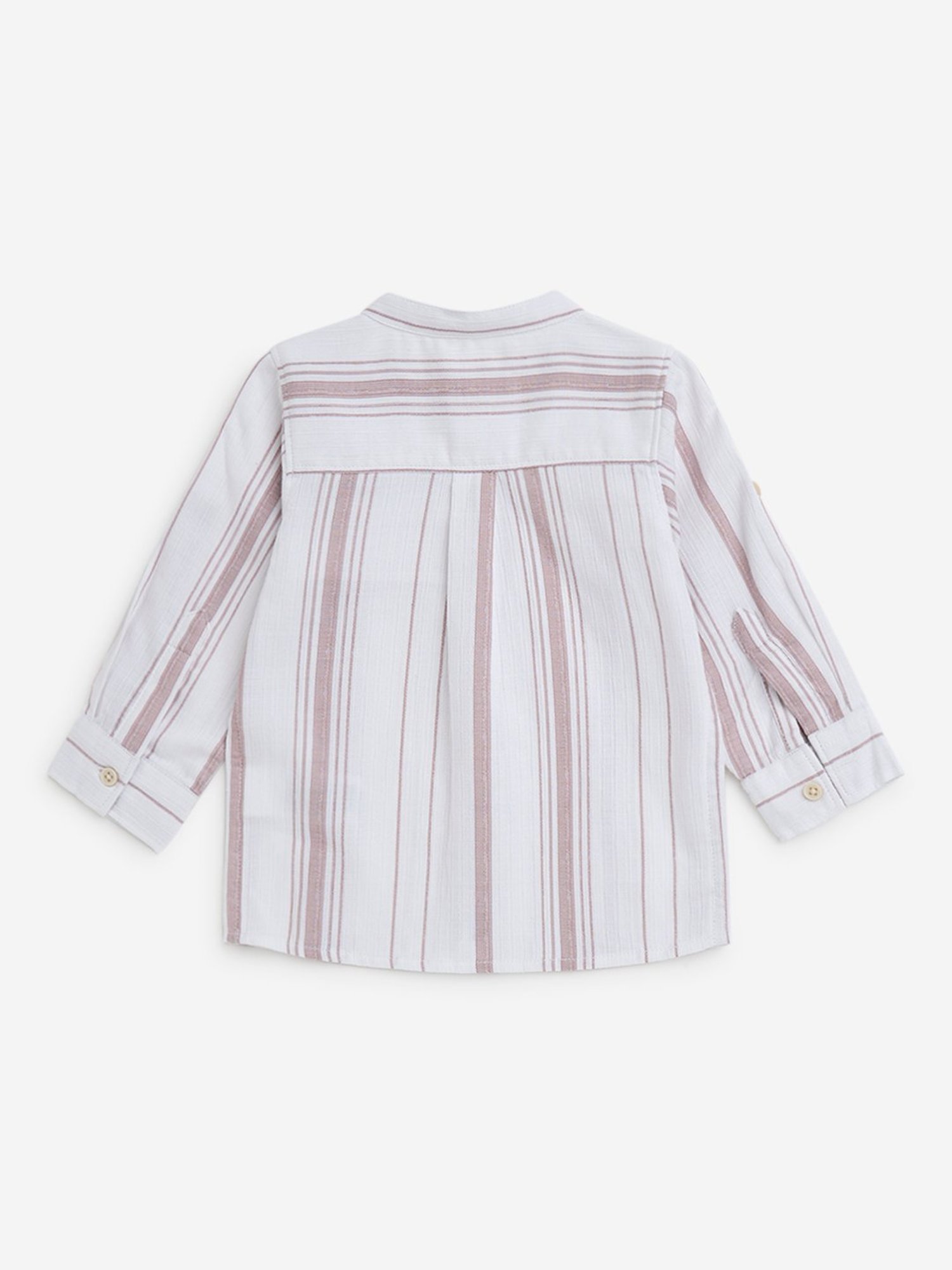 HOP Baby by Westside Dusty Pink Striped Cotton Shirt