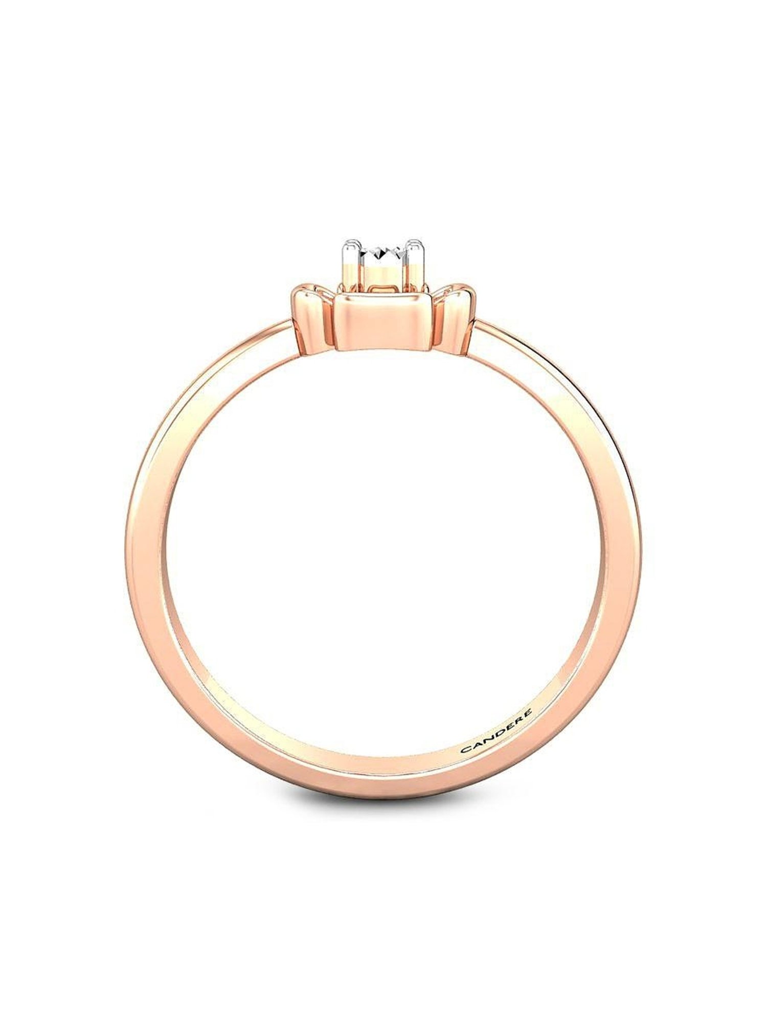Candere by Kalyan Jewellers 18k Rose Gold & Diamond Ring for Women