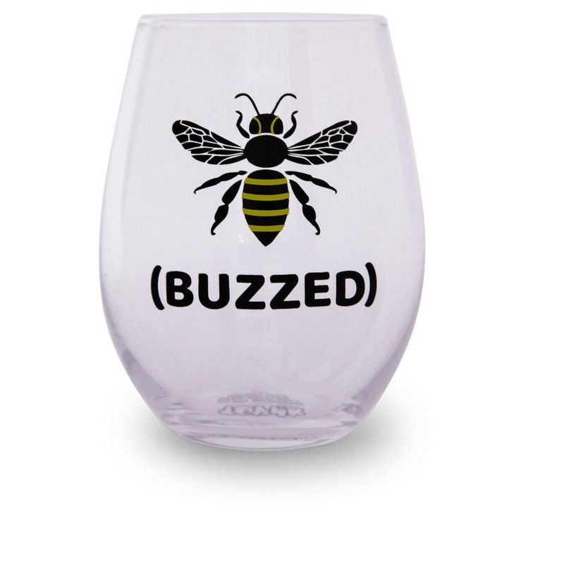 Toynk Bumble Bee "Buzzed" Oversized Stemless Wine Glass | Holds 20 Ounces