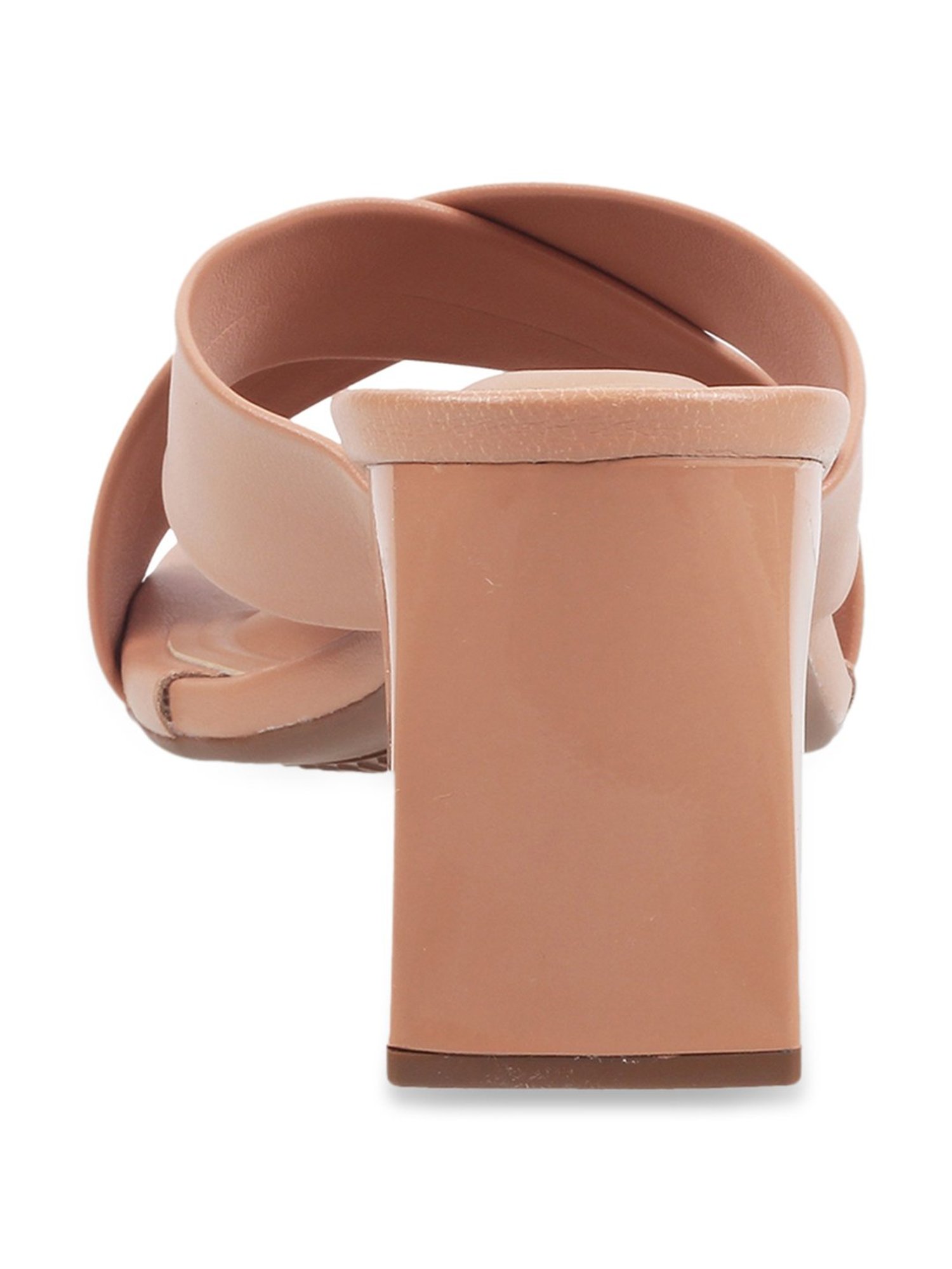 J. Fontini by Mochi Women's Nude Pink Cross Strap Sandals