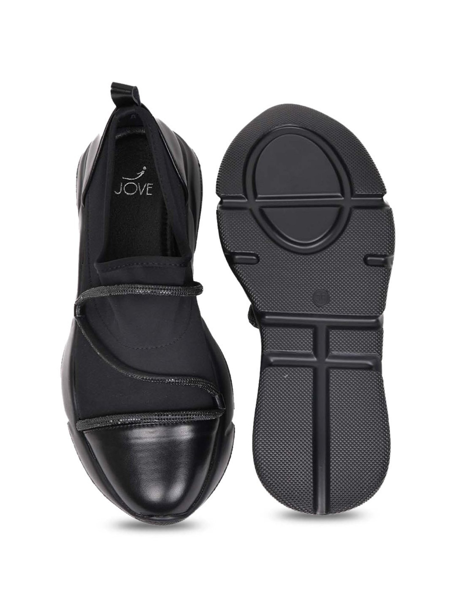 Jove Women's Jet Black Casual Sneakers