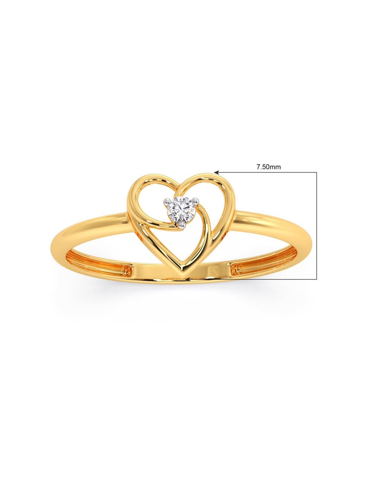 Candere by Kalyan Jewellers Stylish Design 18k Yellow Gold & Diamond Ring