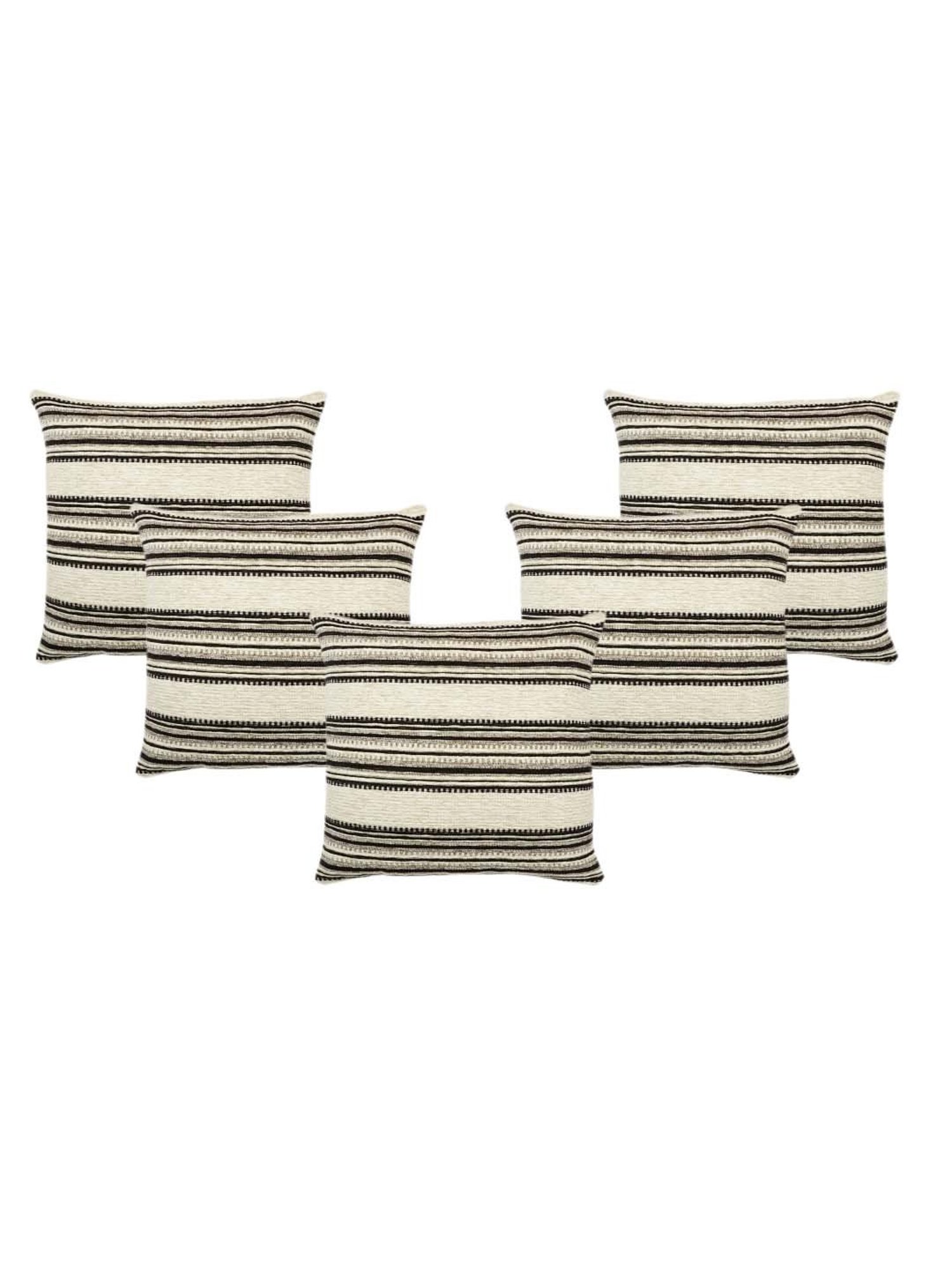 Saral Home Beige & Black Chenille Cushion Covers - Set of 2