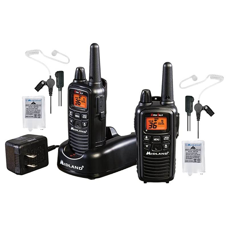 36 Channel FRS TwoWay Radio Long Range Walkie Talkie with 36 Channels Silent Operation and NOAA Weather Alert Technology Black Pair Pack