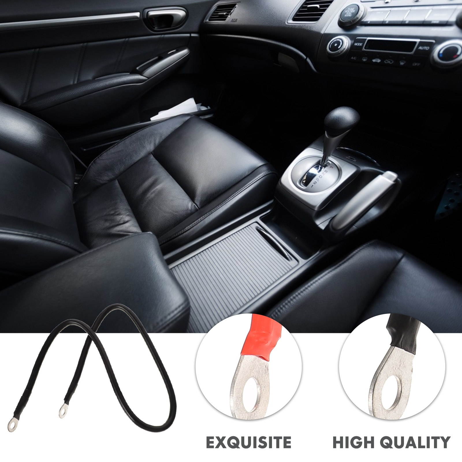 1 Pair Useful Durable Professional Power Cable Copper Cable Battery Inverter Cables