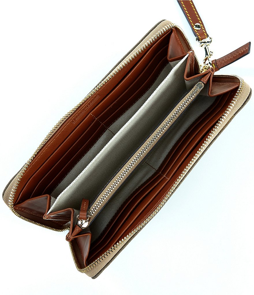 Dooney & Bourke Signature Monogrammed Collection Large Zip Around Wristlet