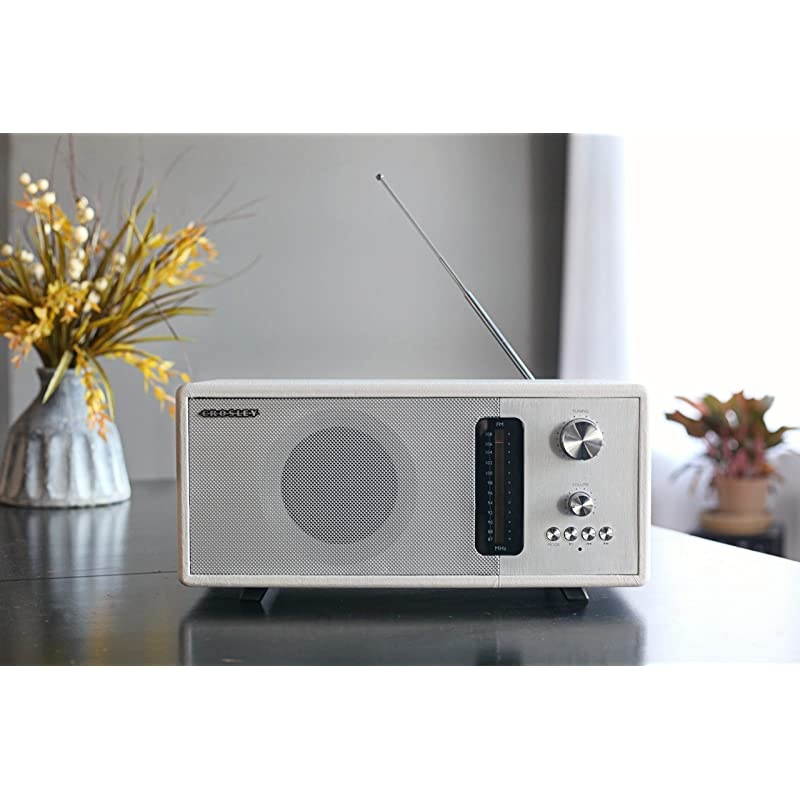 CR3037A-WS Harmony Modern Bluetooth FM Tabletop Radio, White Sand