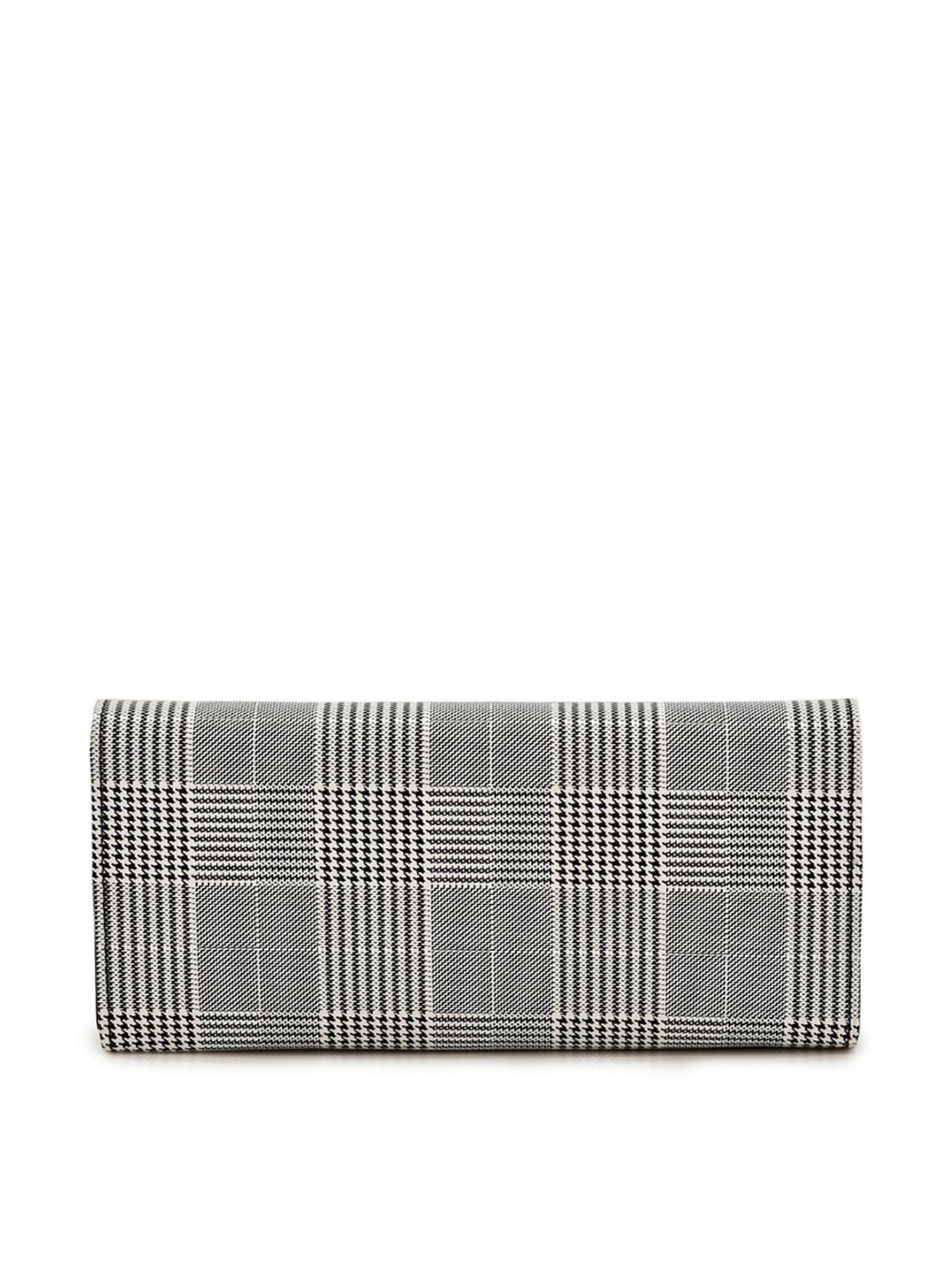 Bellissa Black Checks Medium Handbag with Wallet Combo