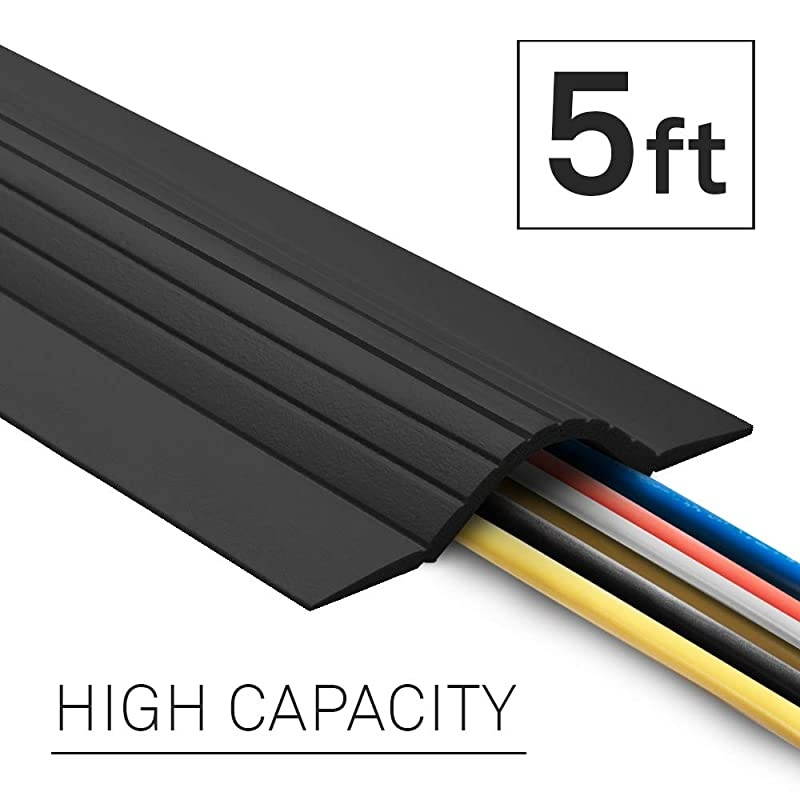 5 Cable Blanket Low Profile Cord Cover and Protector Black