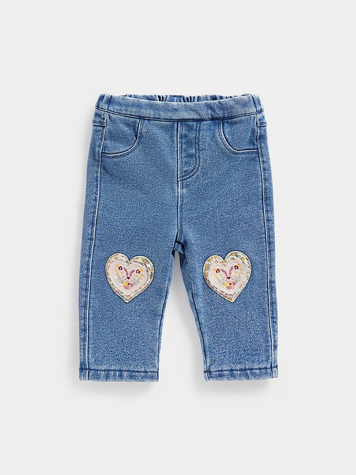 Mothercare Kids Blue Embroidered Jeggings