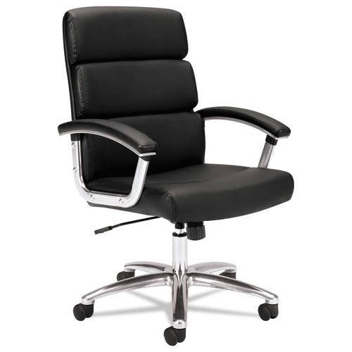 Basyx VL103 Series Executive Mid-Back Chair Black Leather VL103SB11