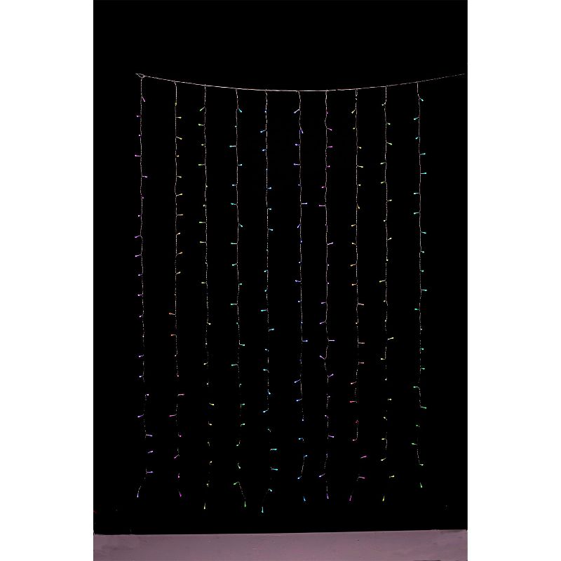 Twinkly TWW210SPP-TUS 210 LED RGB Multicolor + White 3.5x7 ft. Decorative Curtain Lights, Bluetooth WiFi App Controlled Lights for Home and Bedroom