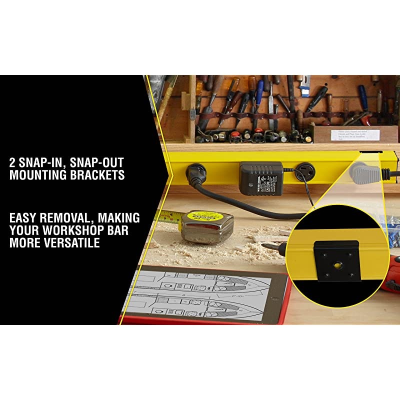 jacket 5154 4Foot Metal Power Strip With 510J Surge Protector and Resettable Circuit Breaker Featuring 12 Outlets with 6Foot Cord