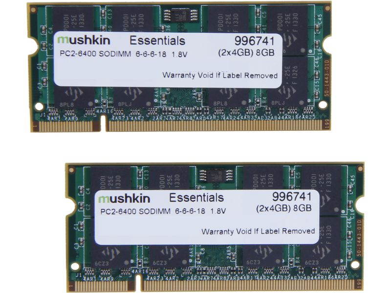 Mushkin Enhanced Essentials 2GB 200-Pin DDR2 SO-DIMM DDR2 800 (PC2 6400) Laptop Memory Model 991577