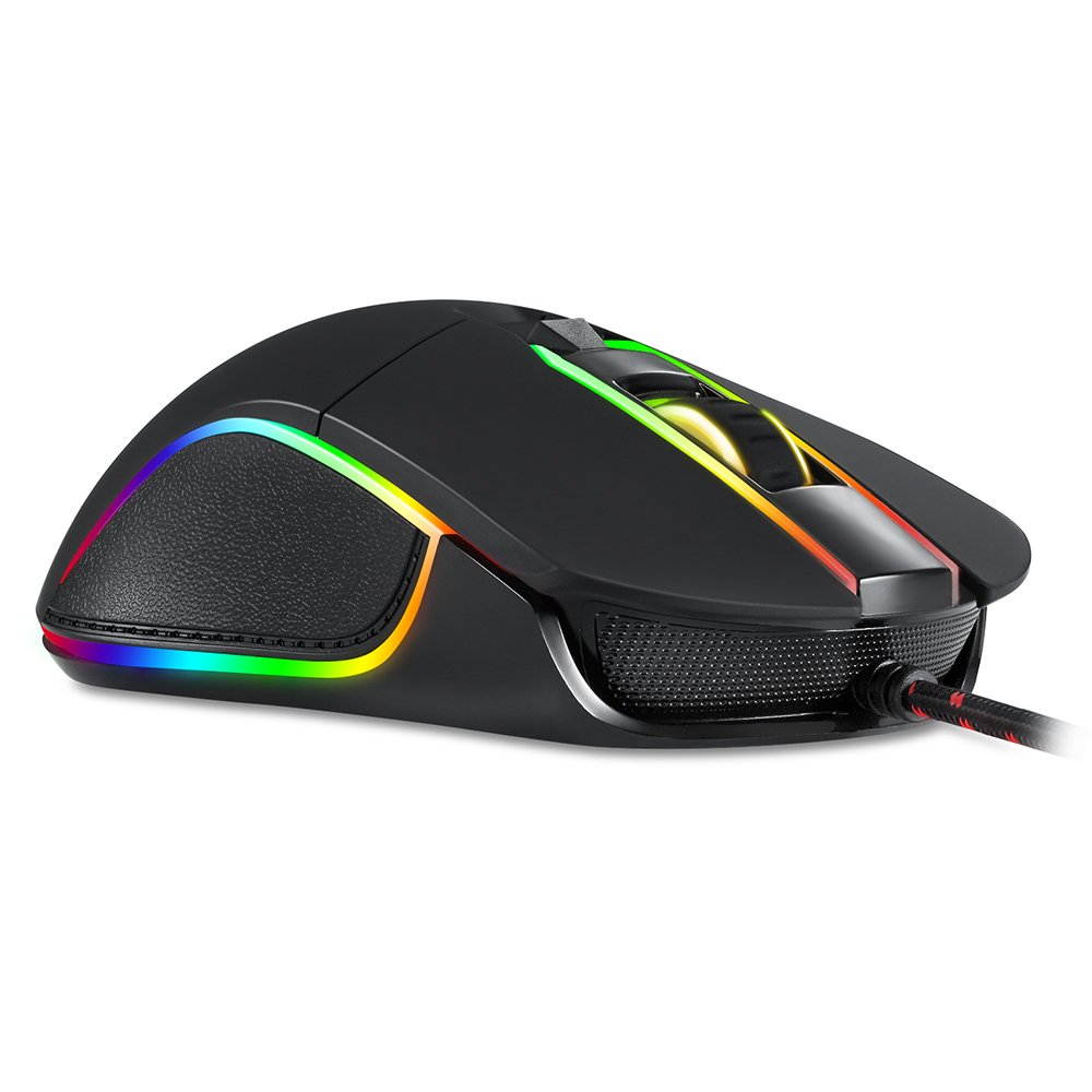 Motospeed V30 Wired 4000 DPI Gaming Mouse Support Macro Programming, with 6 Buttons, Adjustable RGB Backlit, 4 Adjustable DPI Mouse for PC, Laptop, Apple Macbook (Black)