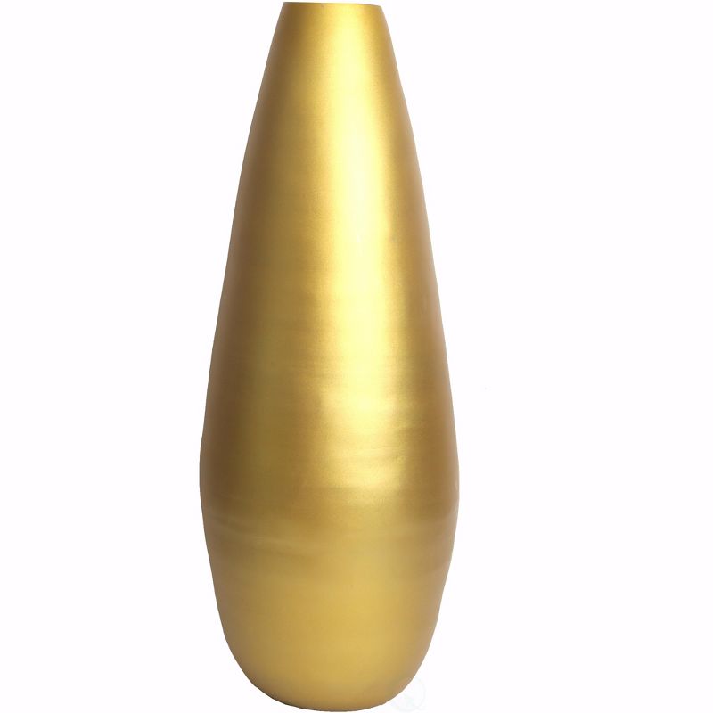Uniquewise 31.5" Spun Bamboo Modern Tall Floor Vase, Gold Metallic