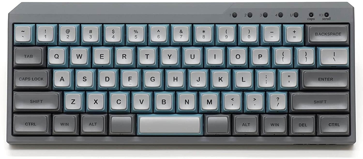 Filco Majestouch Minila R Convertible Sky Gray 60% Double Shot PBT Mechanical Keyboard (Cherry MX Black)