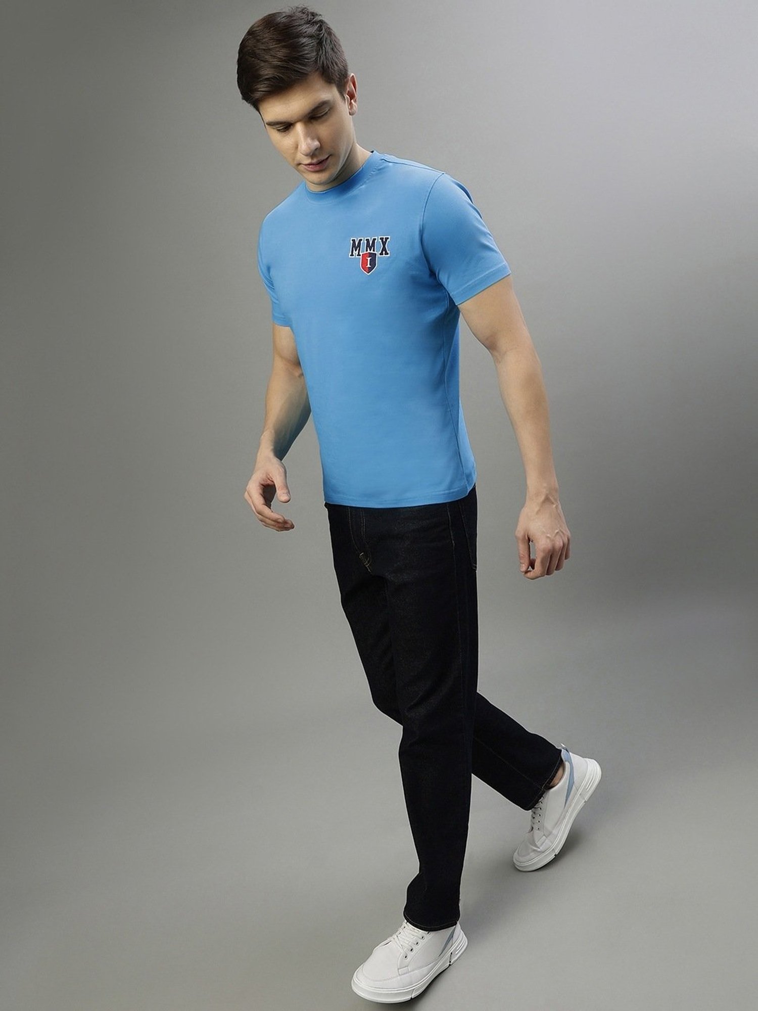 Iconic Men Typography Regular Fit Cotton T-shirt