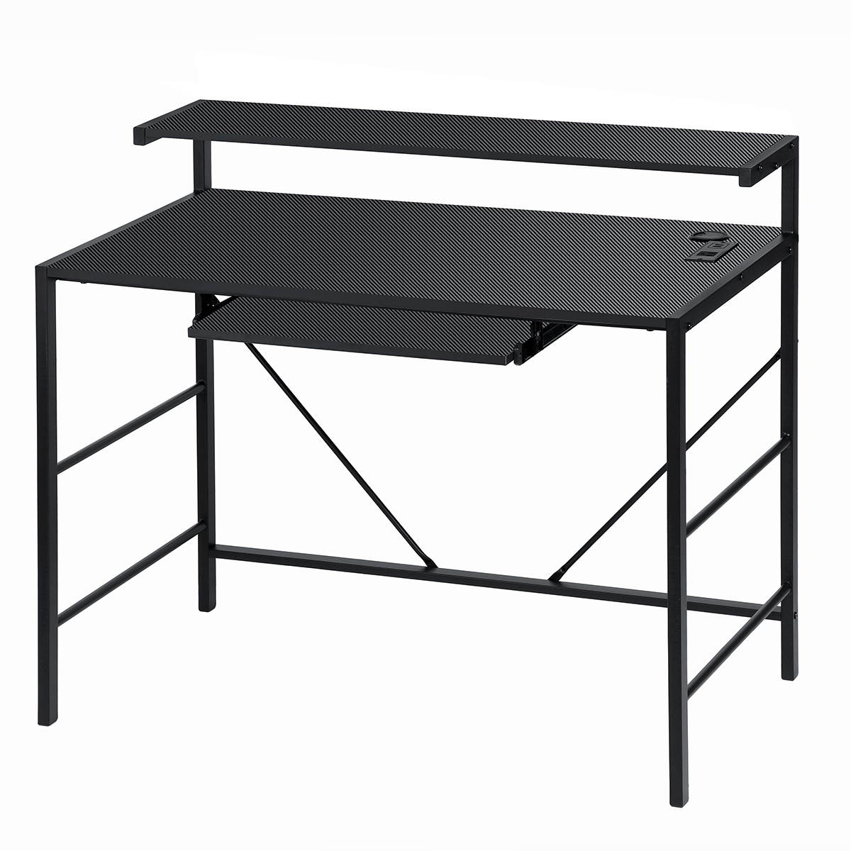 41 inch Gaming Desk Office Computer Desk Ergonomic MDF Carbon Fiber PC Workstation Table with w/Controller Stand