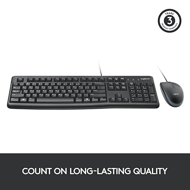 Desktop MK120 Durable, Comfortable, USB Mouse and Keyboard Combo