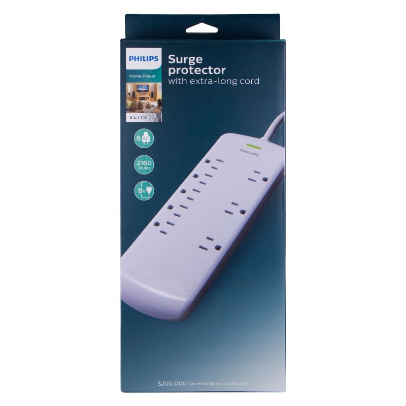 Monoprice 2 Outlet Surge Protector Wall Tap with 2 USB Charging Ports 3.4A, 450 Joules, White
