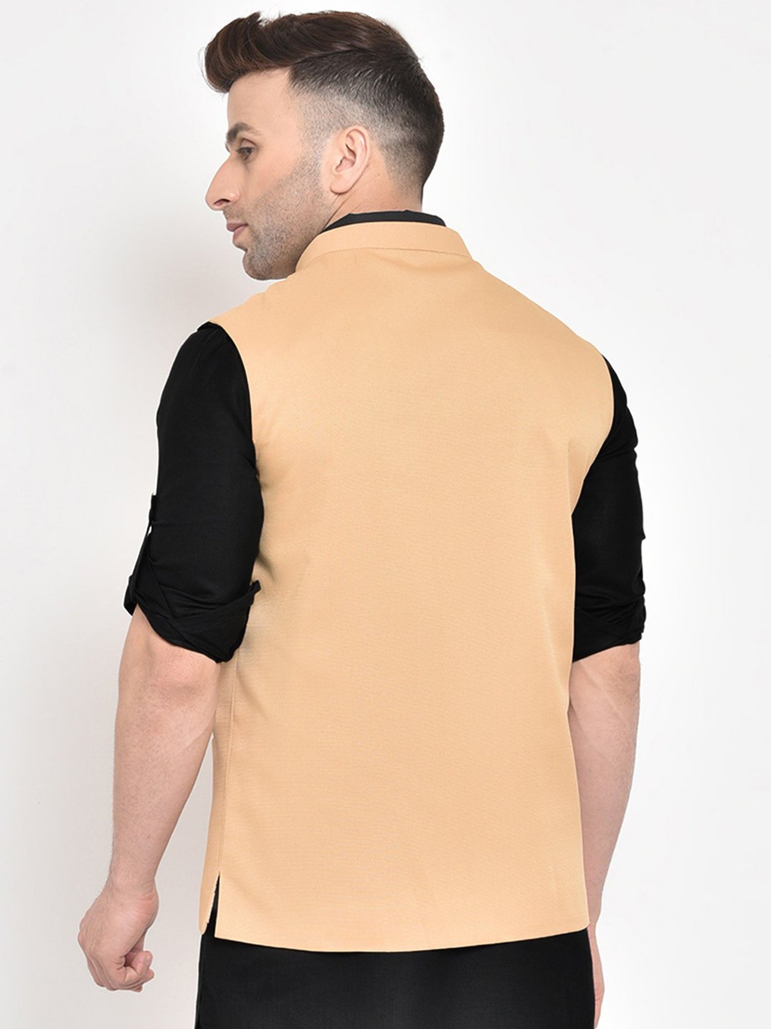 Hangup Plus Khaki Regular Fit Nehru Jacket
