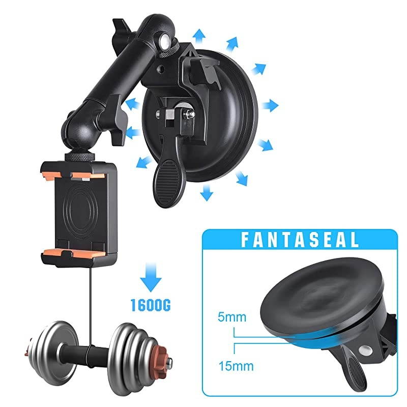 Camera Smartphone Vacuum Suction Cup Mount Motion Camcorder Race Car Cab Cockpit Mounts Vehicle Windshied Hood Cab Rooftop Sunroof Windows Door Wall Holder for GoPro Sony iPhone for HiSpeed