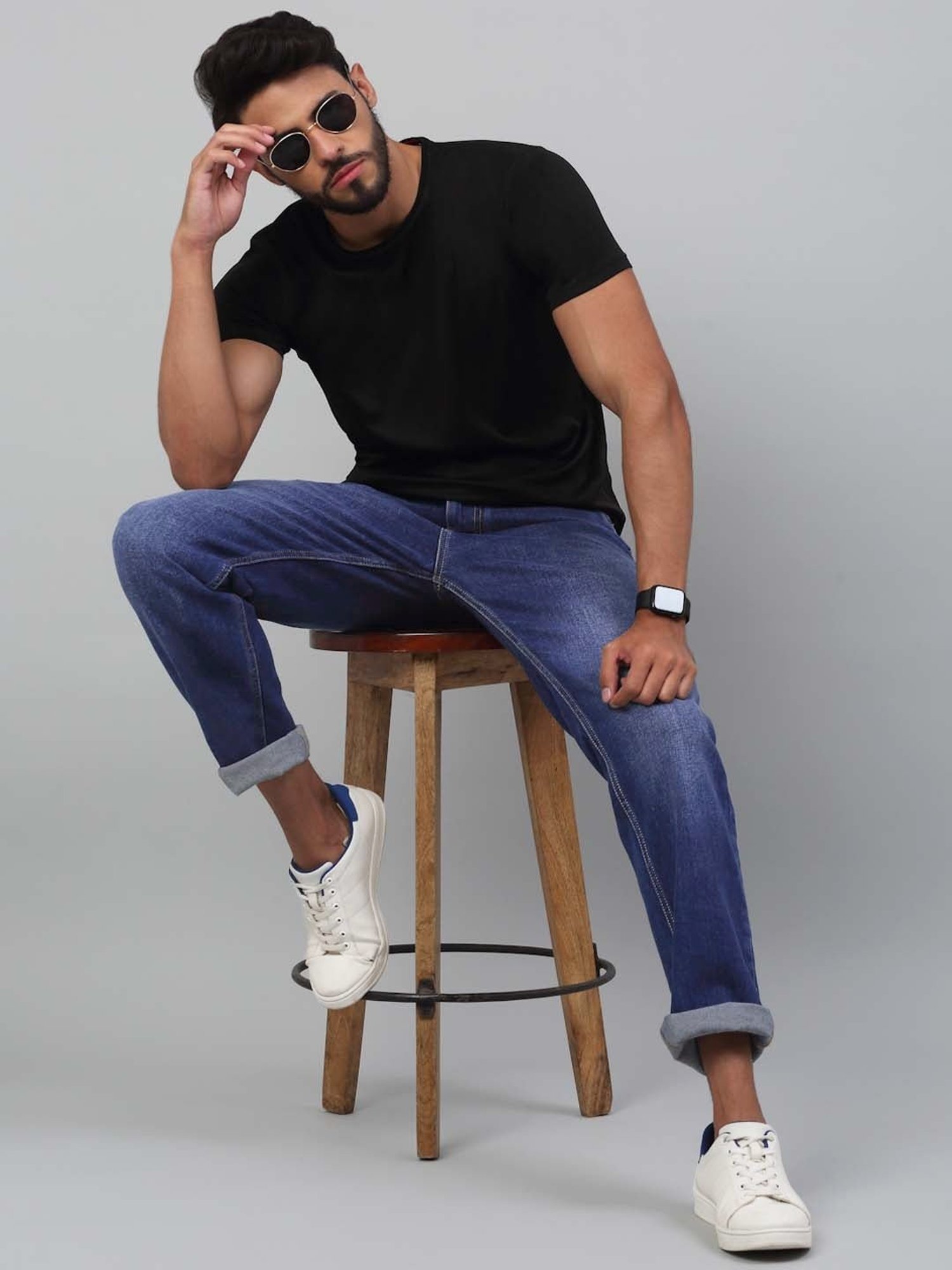 Louis Stitch Cobalt Faded Blue Comfort Fit Jeans