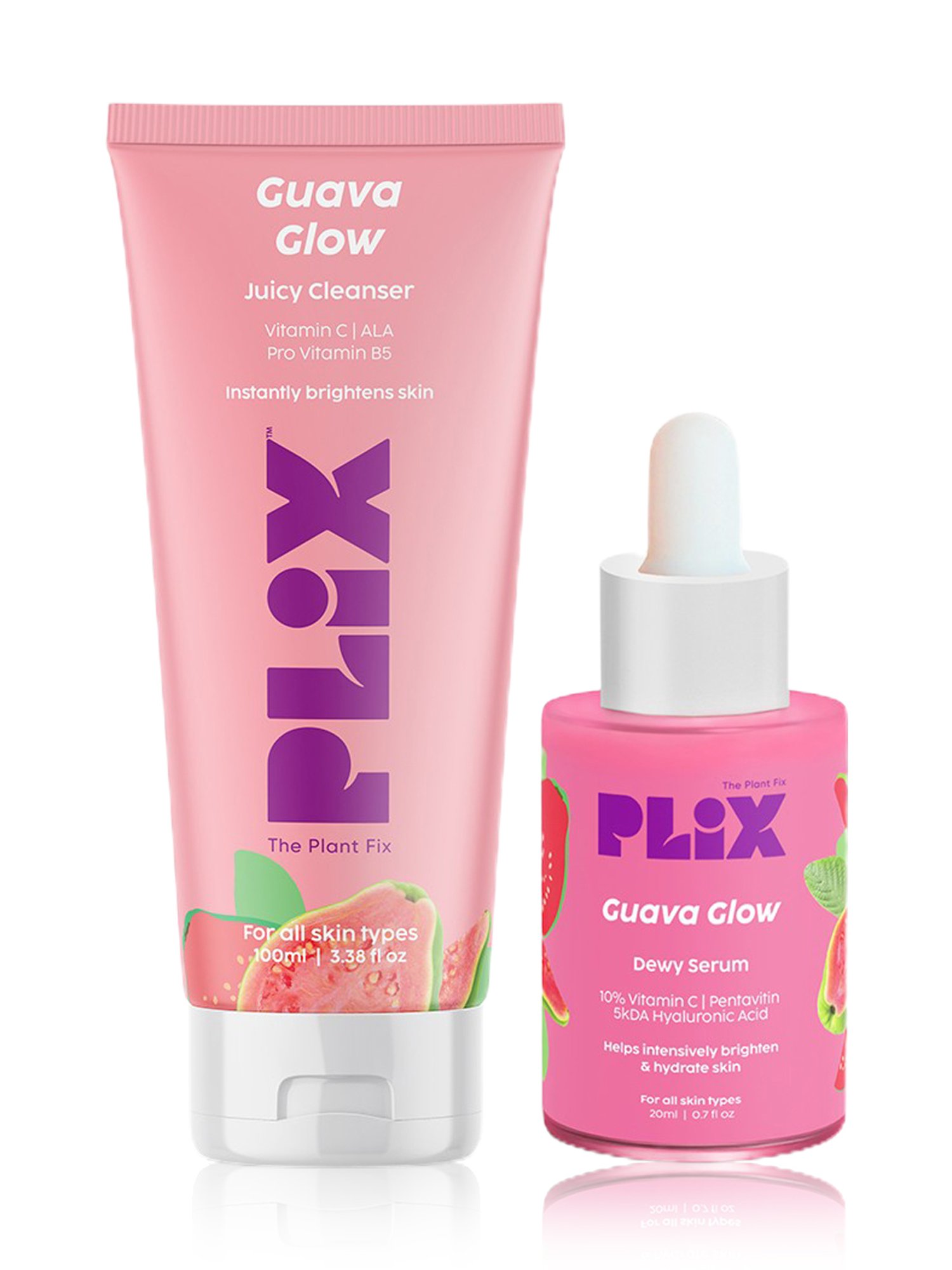 PLIX THE PLANT FIX Guava Glow Juicy Cleanser & Dewy Serum Combo