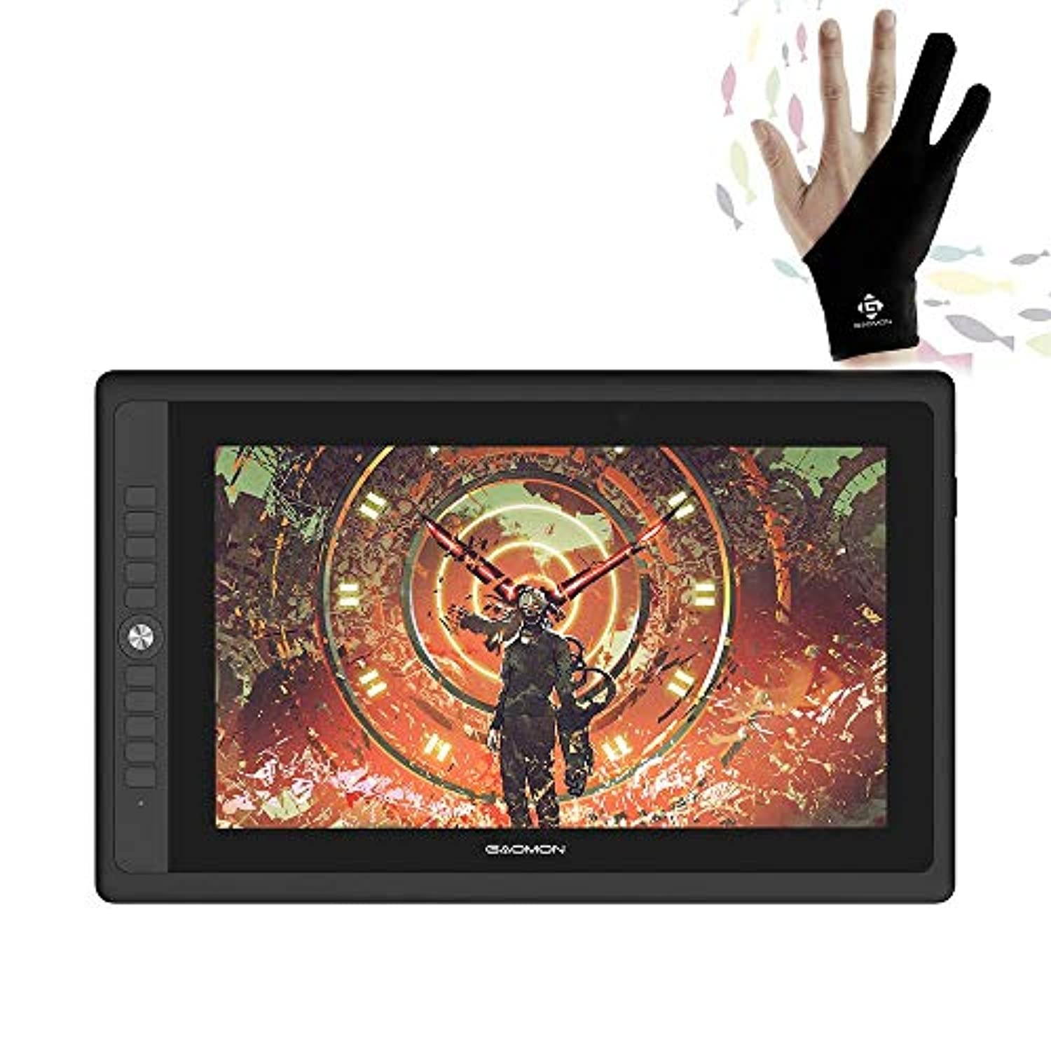 GAOMON PD156PRO Pen Display  and  Two-Finger Glove-- Graphics Drawing Tablet for Digital Drawing/ 2D 3D Animation/Annotating Signing/ Online Tutoring /Work at Home