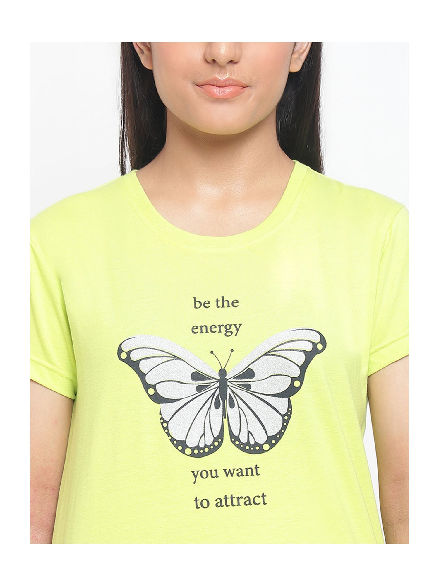 Lil Tomatoes Girls Neon Green Printed T-Shirt + Pyjamas