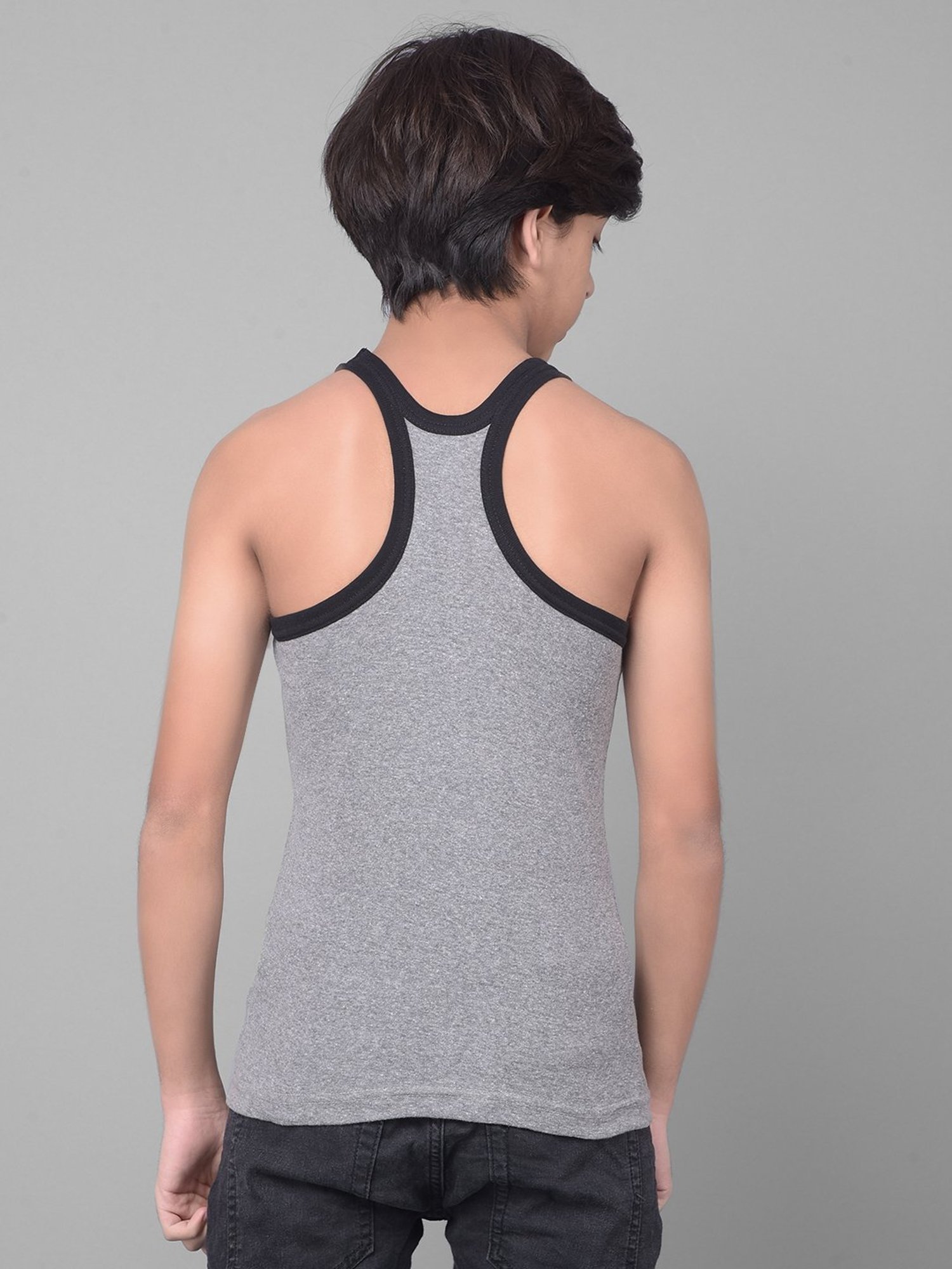 Dollar Bigboss Boys Multicolor Solid Vest (Pack Of 3)