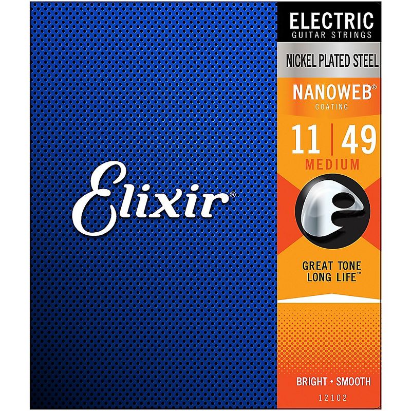 Elixir Electric Guitar Strings with NANOWEB Coating, Medium (.011-.049)