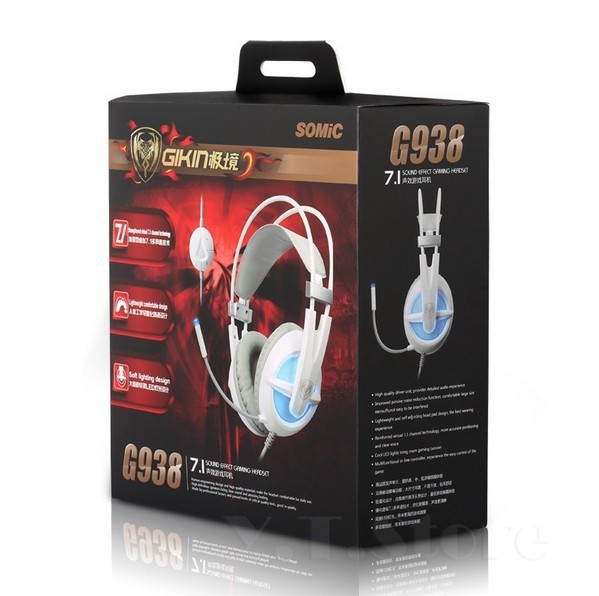 Somic G938 Stereo Gaming Headset Computer Game Headphones With Microphone 7.1 Virtual Surround Sound Effect