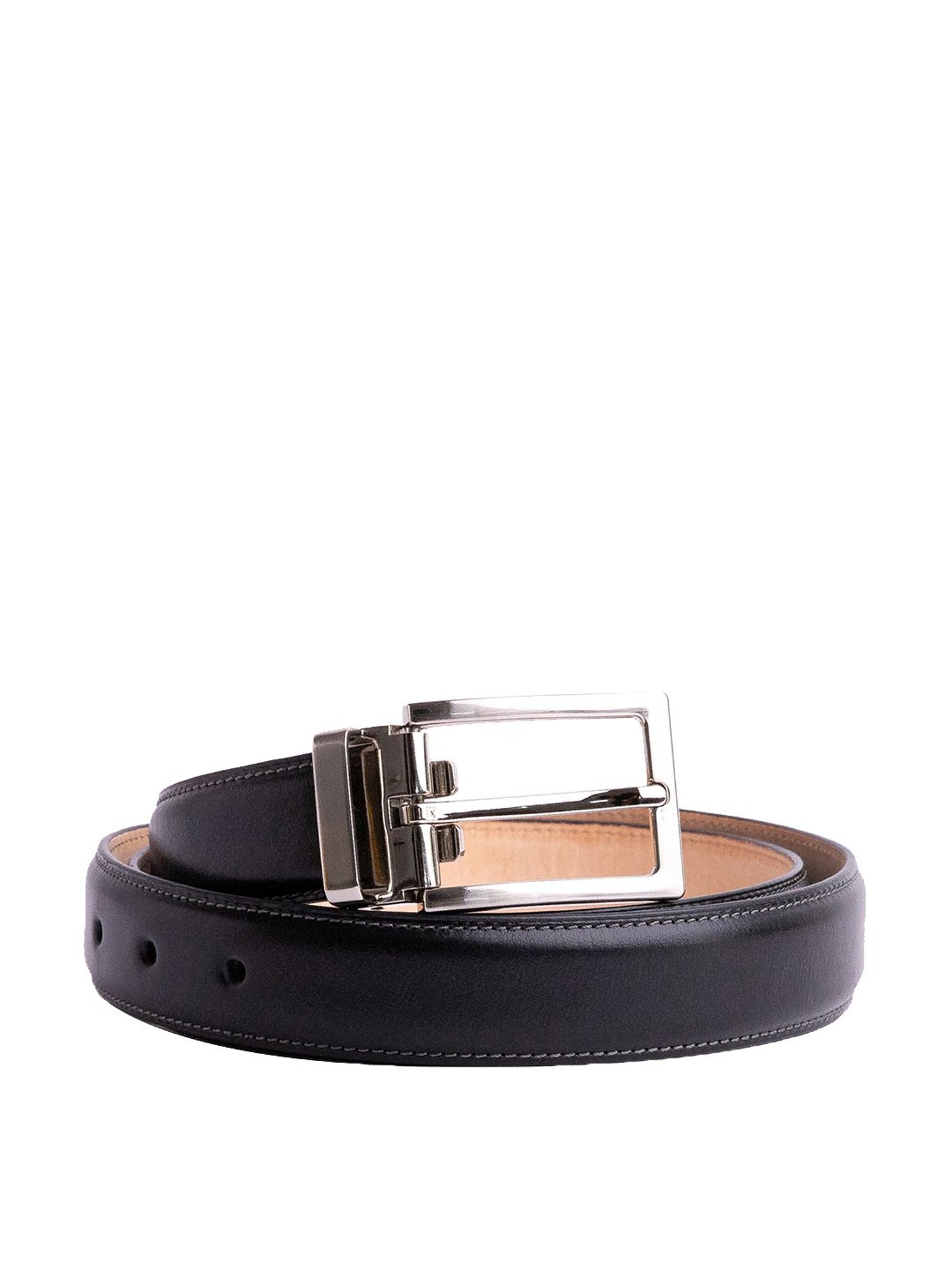 James Aston Black Leather Waist Belt for Men