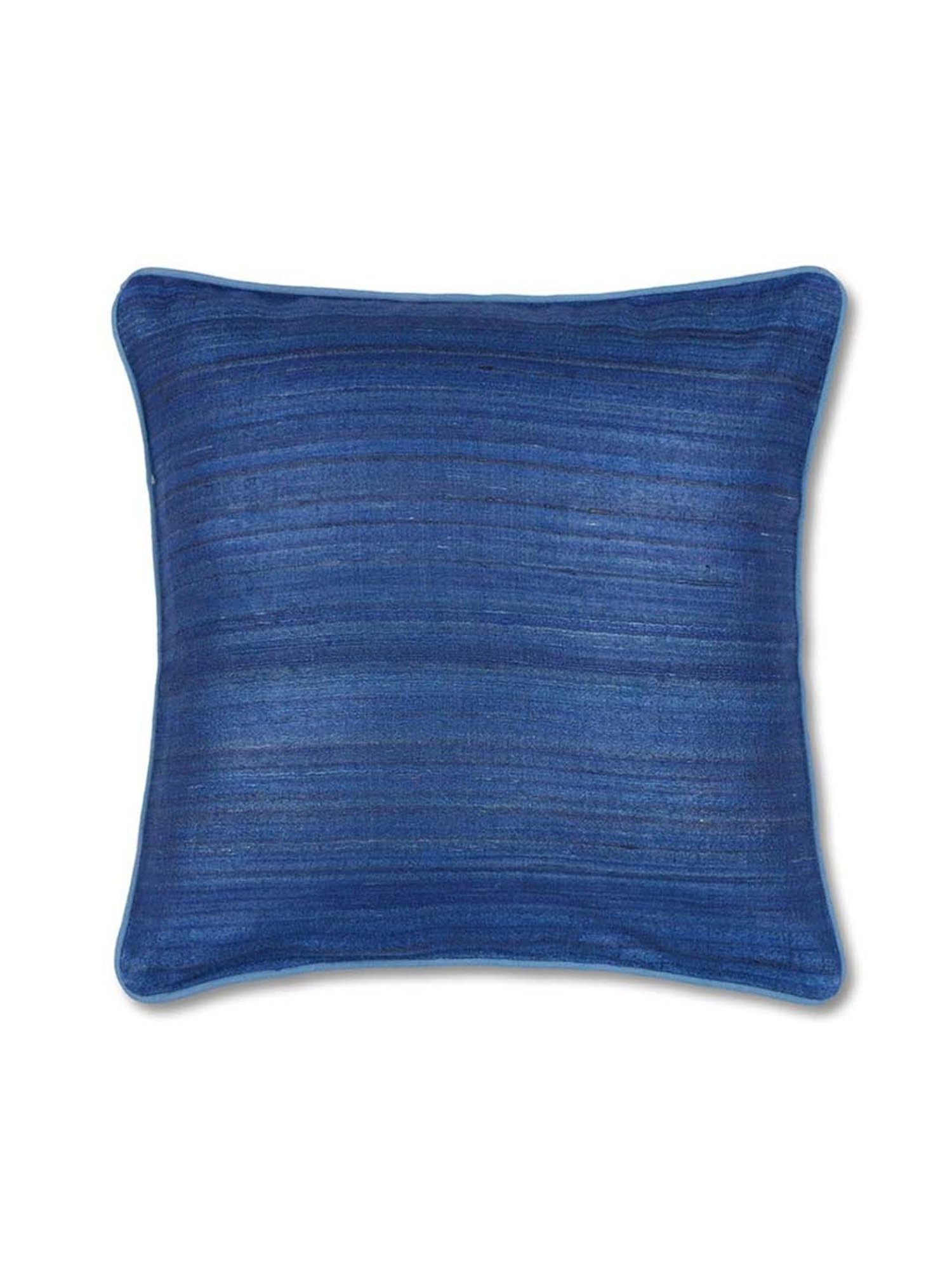 Fabindia Deeva -Tasar Blue Silk Cushion Cover