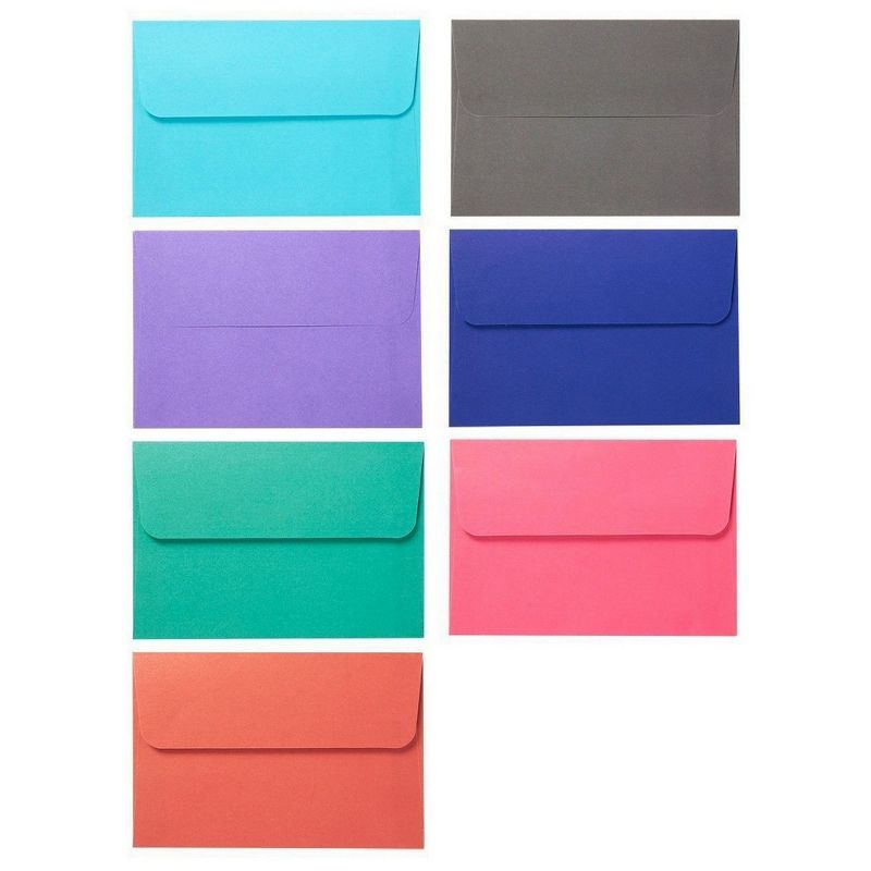 100-Pack 7 Colors Envelopes for 4x6 Greeting Cards, A4 Wedding Invitation Envelope, 4.25" x 6.25"
